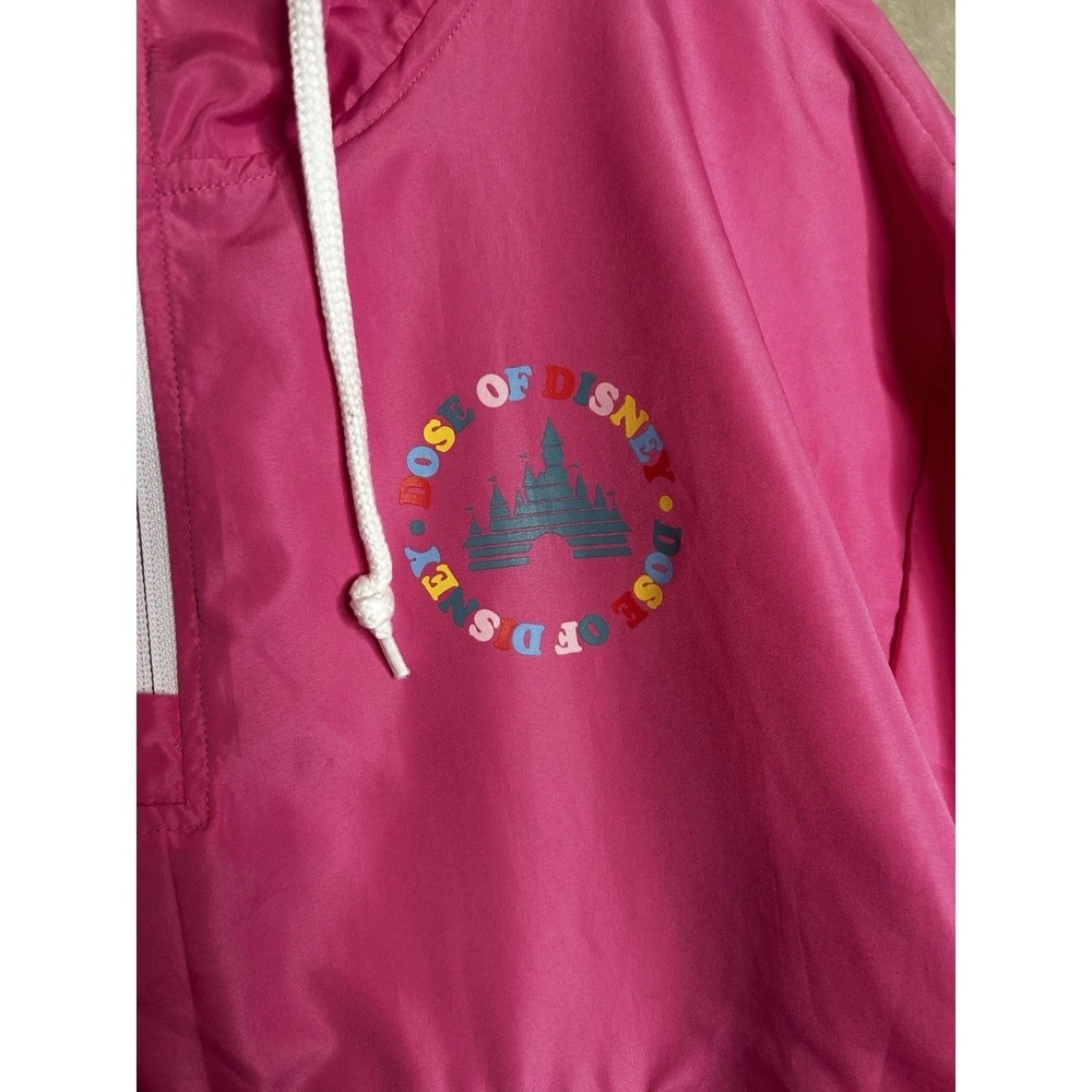 Disney Parks Women 3X Pink Quarter Zip Pullover Windbreaker Jacket Cropped - Picture 3 of 7